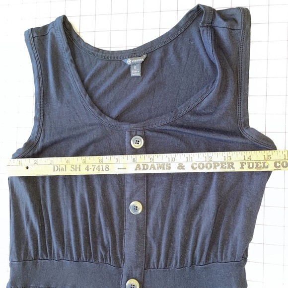 VERSONA Womens Small Black Maxi Tank Tiered Dress Minimalist Boho Peasant - Picture 10 of 13